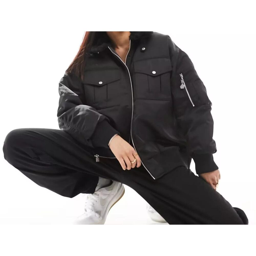 NEW Air Jordan Renegade Jacket Full Zip Black Oversized Fit Size XL‎ WOMENS